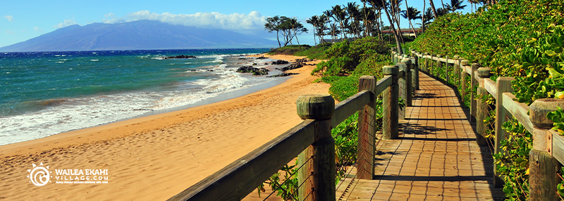 Walkway overlooking a beach and ocean view