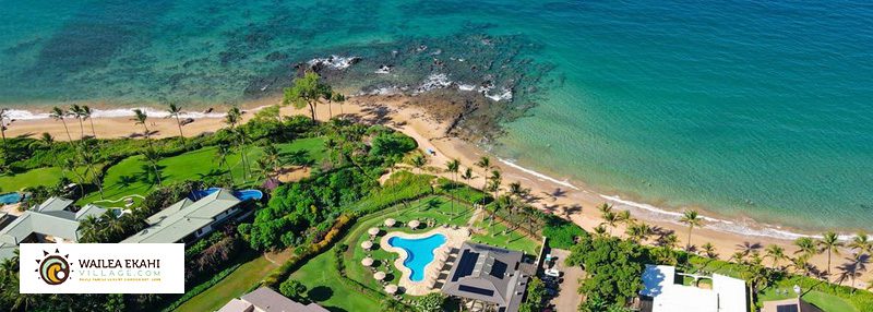 View over South Maui and land, beach and water