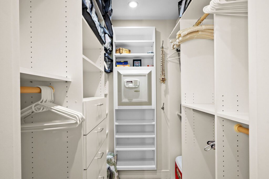 Unit closet with safe and other amenities 