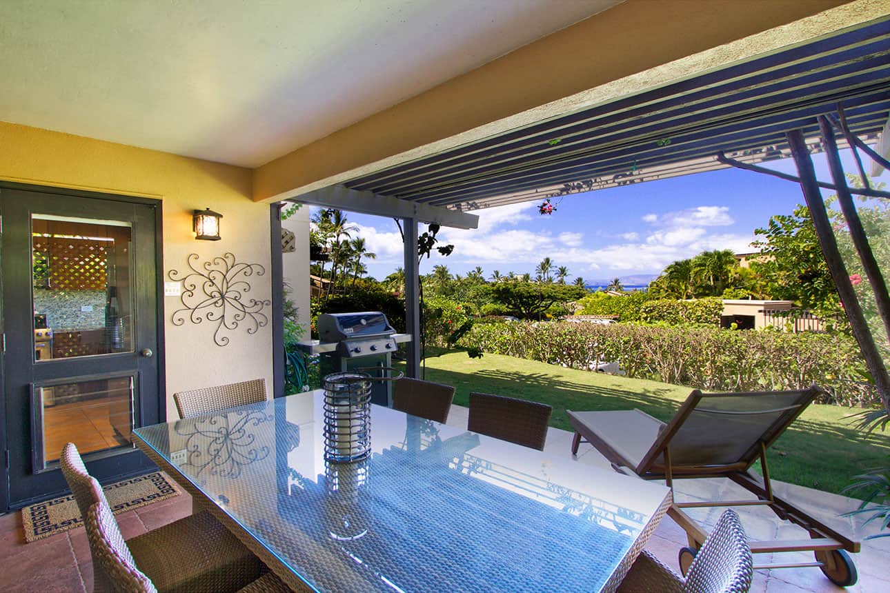 View of private balcony with grill at Wailea Ekahi Village