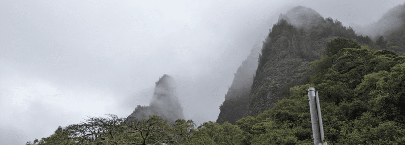 Foggy view of Iao Valley State Park